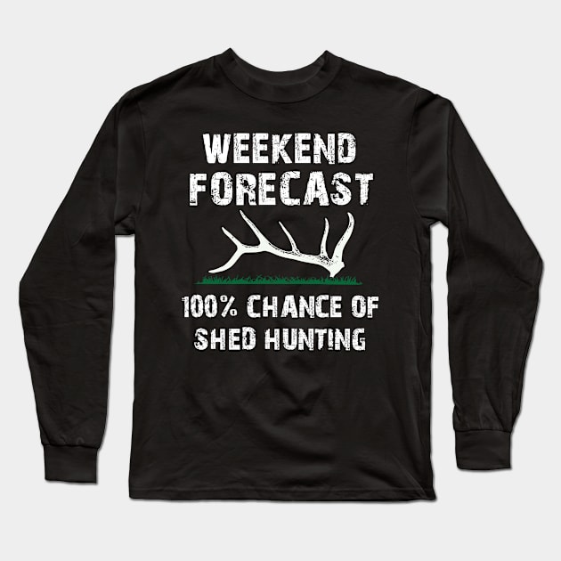 Elk & Deer Shed antler hunting, shed hunters t-shirt Long Sleeve T-Shirt by tmuzaa